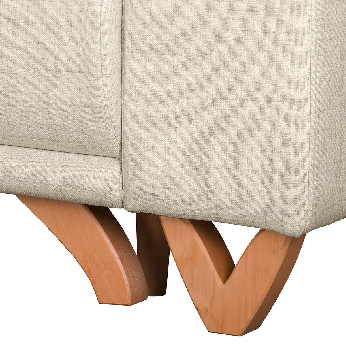 ECKSOFA in Textilgeflecht Hellgrau  - Wengefarben/Hellgrau, Design, Holz/Textil (257/174cm) - Livetastic
