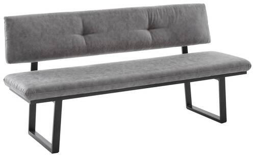 SITZBANK 180/86/60 cm  in Grau, Schwarz  - Schwarz/Grau, MODERN, Textil/Metall (180/86/60cm) - Cantus