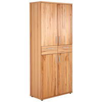 SCHUHSCHRANK Kernbuche furniert, teilmassiv Buchefarben  - Chromfarben/Buchefarben, Design, Holz/Kunststoff (84/191,5/39cm)