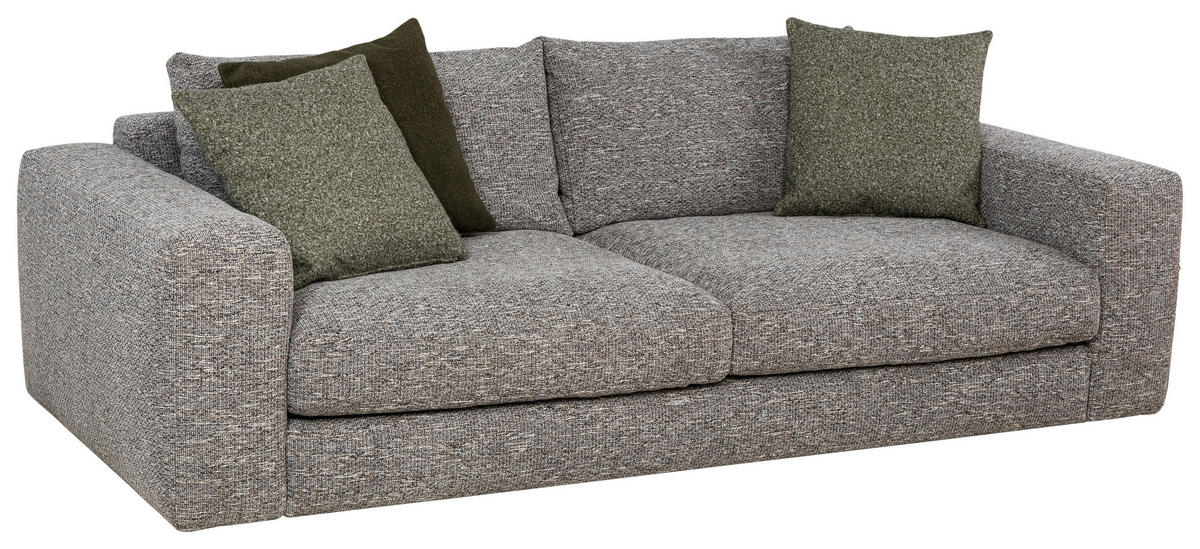 BIGSOFA in Flachgewebe Fango  - Fango/Schwarz, Design, Textil/Metall (294/87/122cm) - Designwerk