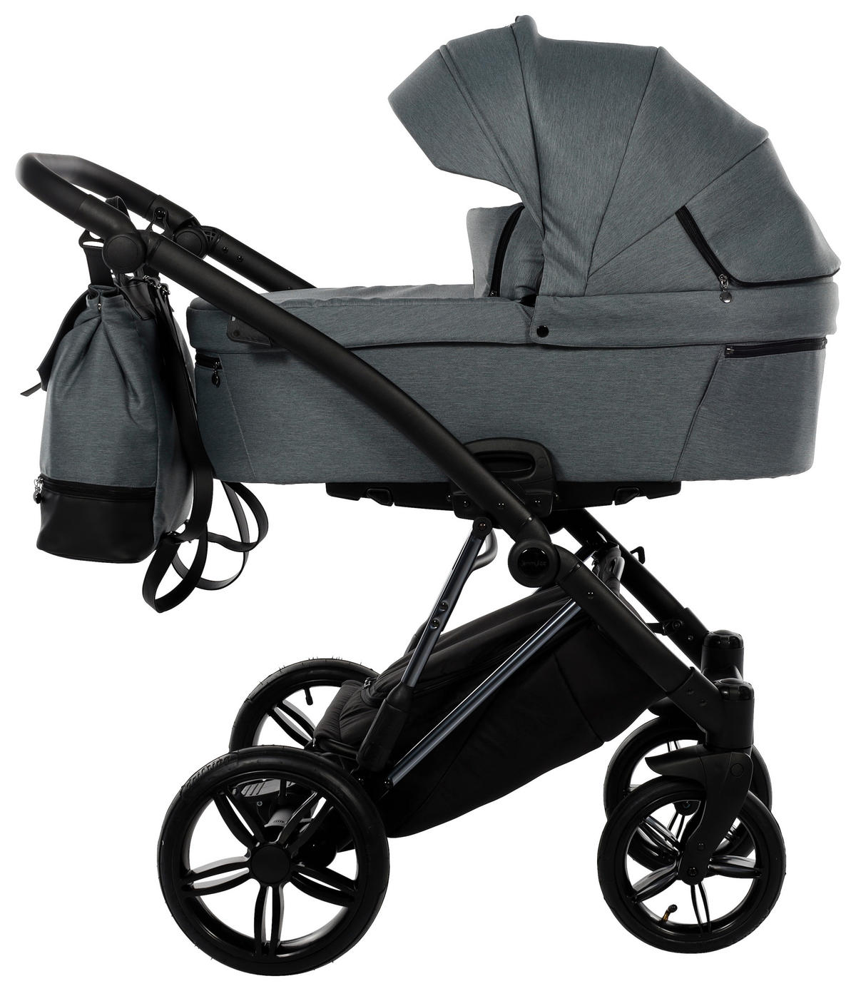 BARNVAGNSSET Fashion Air  - grå/svart, Trend, metall/läder (105/59/105cm) - Jimmylee