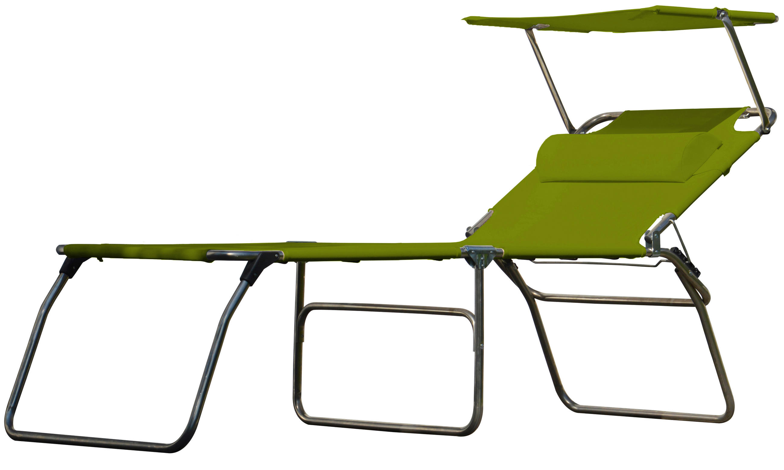 DREIBEINLIEGE 74/50/207 cm  - Alufarben/Grün, Design, Textil/Metall (74/50/207cm) - FIAM