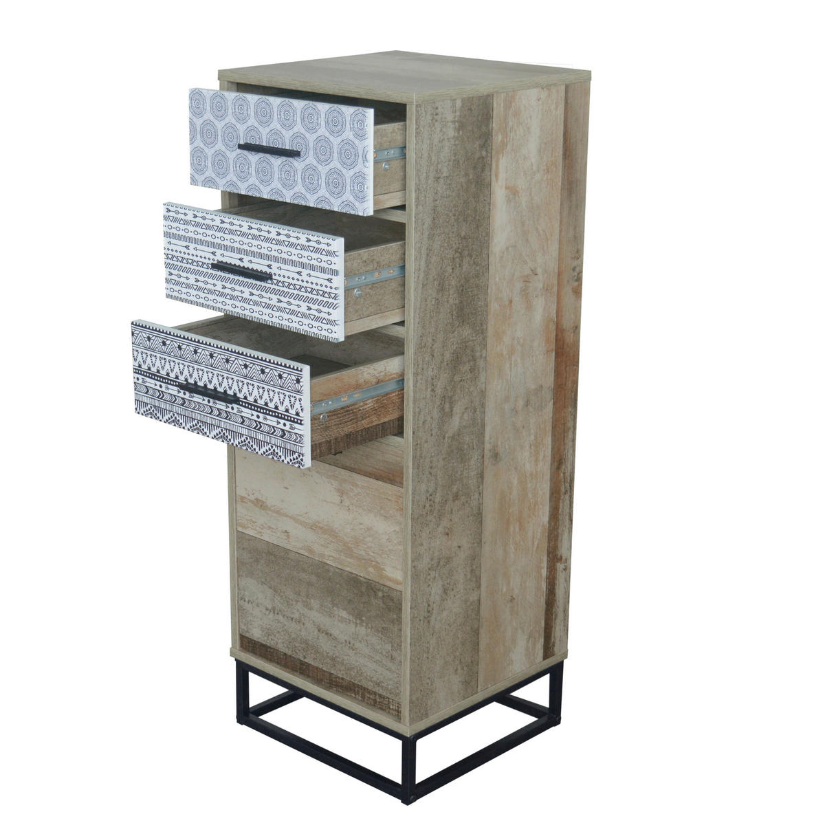 KOMMODE  in 39,5/106/38 cm  - Graubraun/Schwarz, Design, Holzwerkstoff/Metall (39,5/106/38cm) - Livetastic