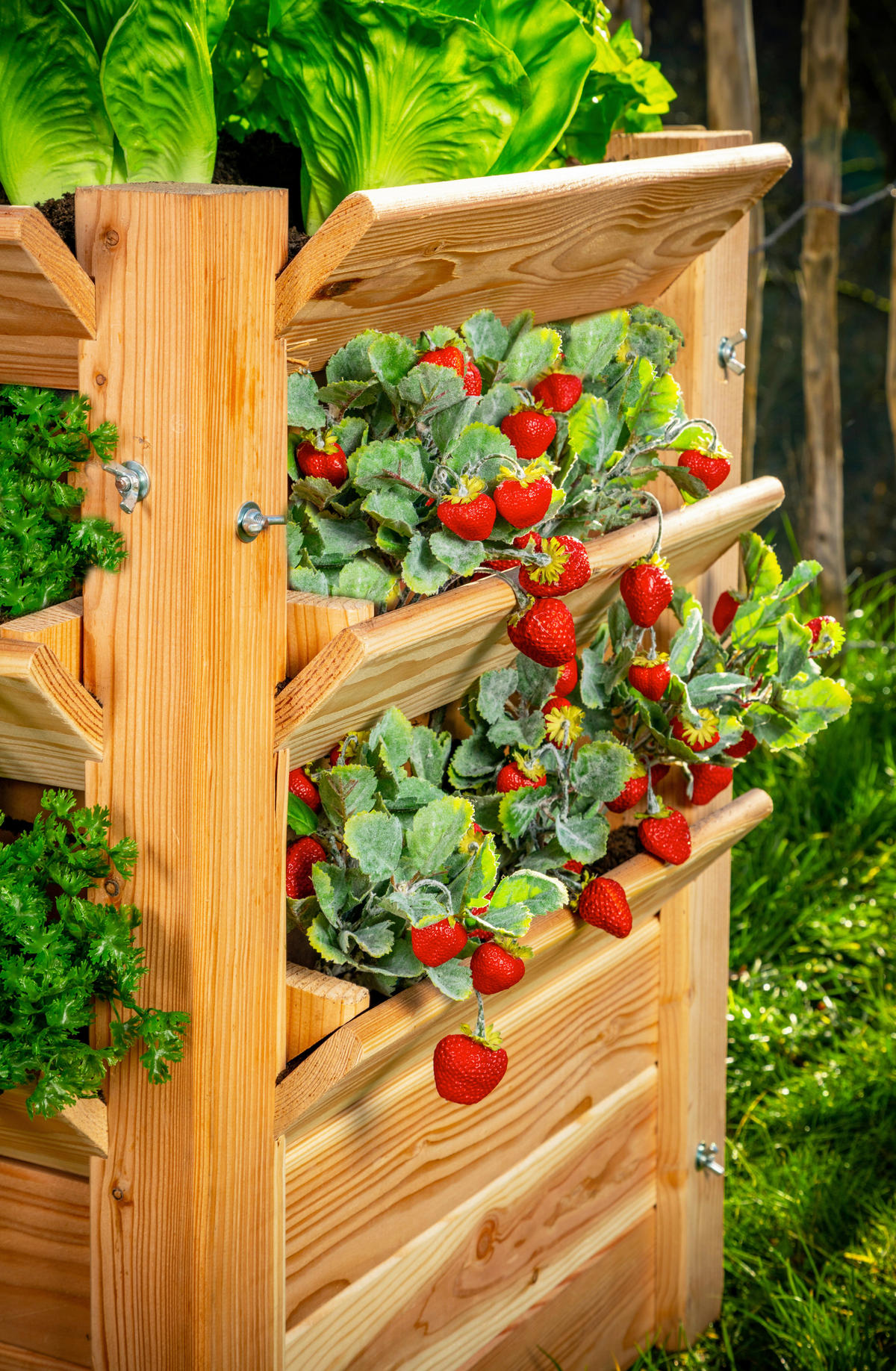 VYVÝŠENÝ ZÁHON   - farba smrekovca, Basics, drevo (124/73/91cm)