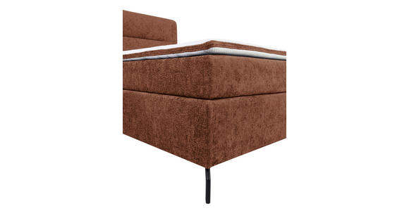 BOXSPRINGBETT 140/200 cm  in Rotbraun  - Rotbraun/Schwarz, Design, Textil/Metall (140/200cm) - Esposa