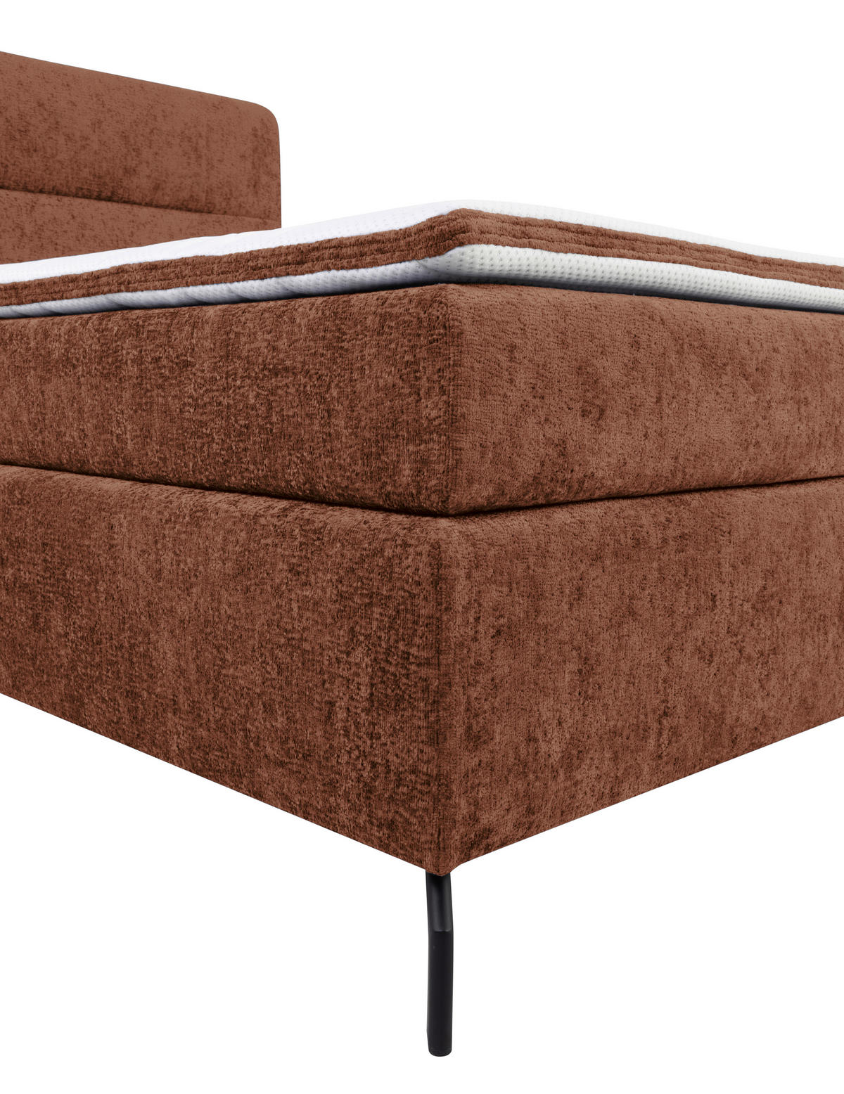 BOXSPRINGBETT 140/200 cm  in Rotbraun  - Rotbraun/Schwarz, Design, Textil/Metall (140/200cm) - Esposa