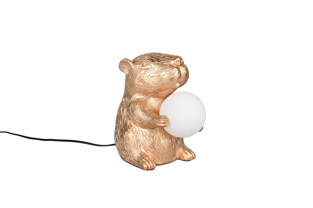 STOLNÁ LAMPA, G9, 23/25 cm  - biela/zlatá, Design, plast/sklo (23/25cm)