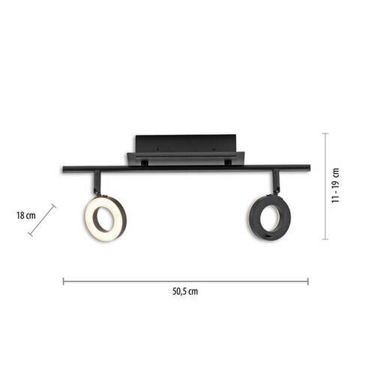 BADEZIMMER-DECKENLEUCHTE    50,5/18/19 cm  - Anthrazit, Design, Kunststoff/Metall (50,5/18/19cm) - Paul Neuhaus