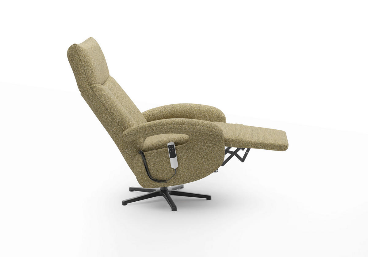 SESSEL in Chenille Olivgrün  - Schwarz/Olivgrün, MODERN, Textil/Metall (74/112/82cm) - Sit & More