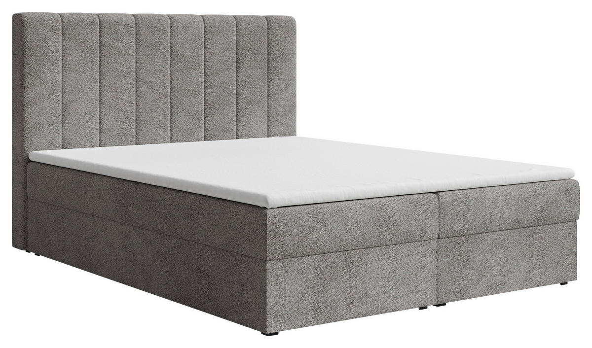 BOXBETT 160/200 cm,  in Anthrazit, Bettkasten, Topper,  - Anthrazit/Schwarz, MODERN, Holz/Kunststoff (160/200cm) - MID.YOU