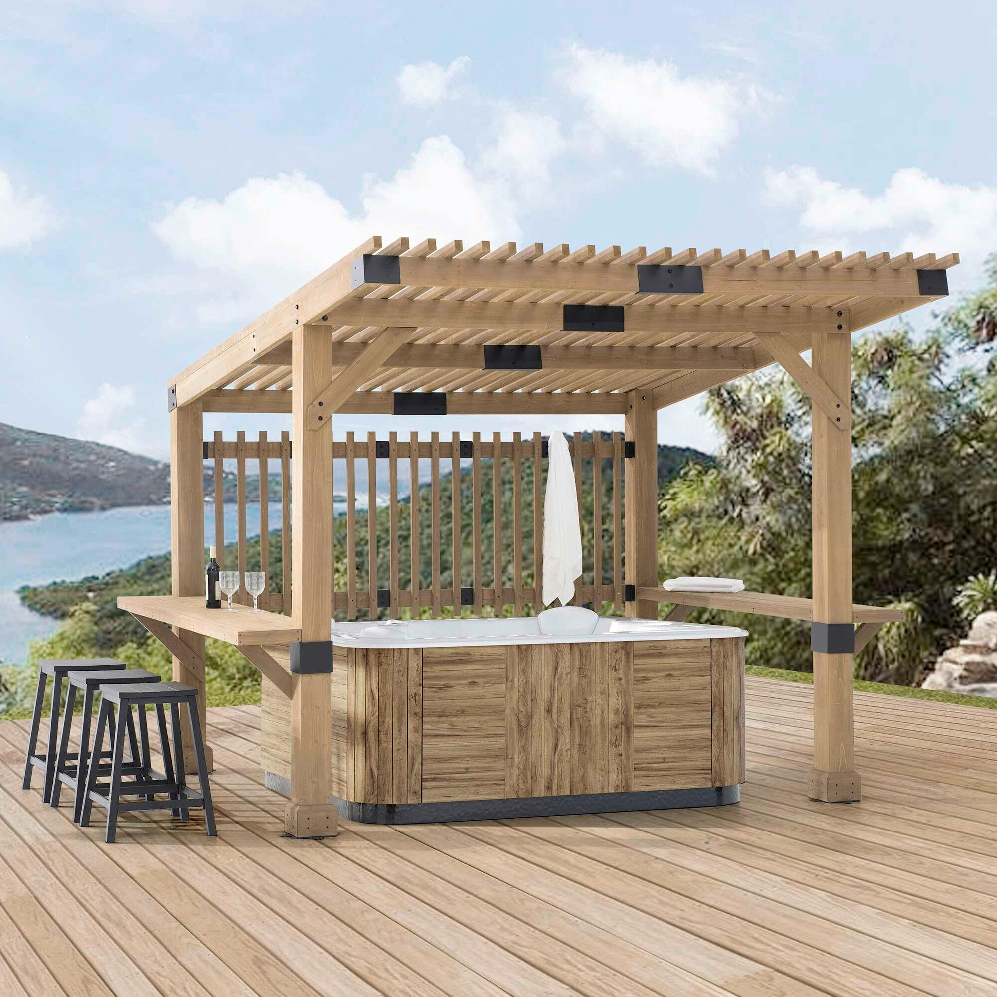 PERGOLA 309,6/239-256,4/274,5 cm  - Braun, Basics, Holz (309,6/239-256,4/274,5cm) - Modante