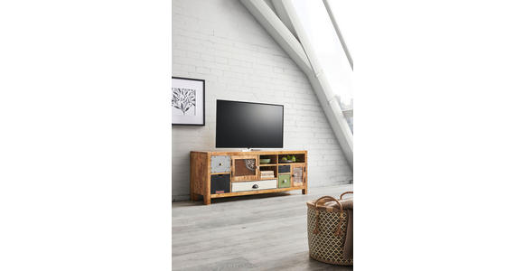 LOWBOARD  in 140/55/40 cm  - Messingfarben/Multicolor, LIFESTYLE, Holz/Metall (140/55/40cm) - Landscape