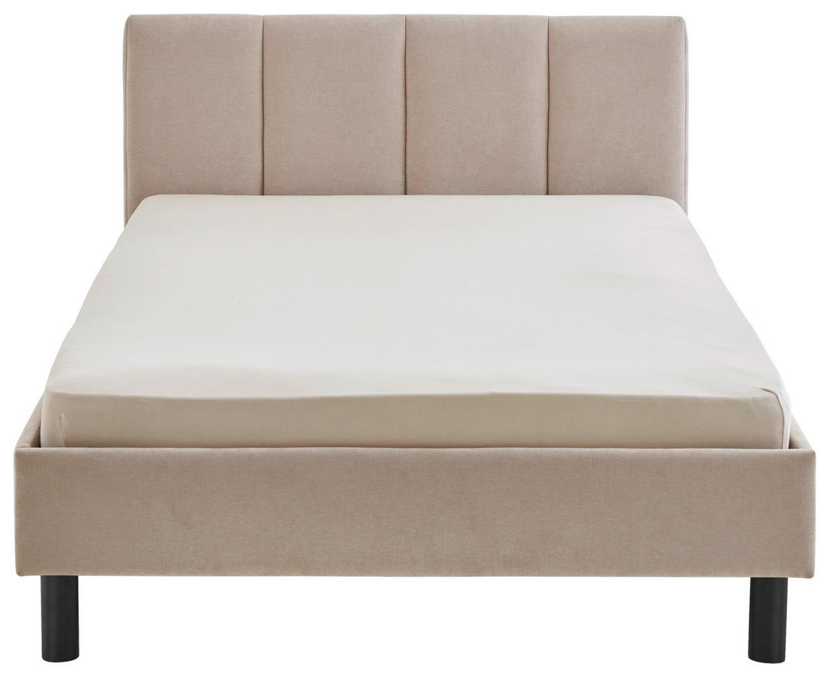 POLSTERBETT 140/200 cm  in Beige  - Beige/Schwarz, Basics, Holz/Textil (140/200cm) - Boxxx