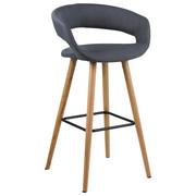 BAROVÁ ŽIDLE, tmavě šedá - barvy dubu/tmavě šedá, Design, dřevo/textil (55/98/46,5cm) - Carryhome