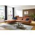 ECKSOFA in Echtleder Hellbraun  195/308 cm  - Hellbraun/Schwarz, Design, Leder/Metall (195/308cm) - Dieter Knoll