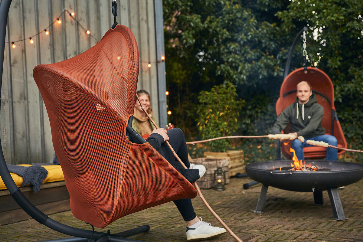 HÄNGESESSEL 123/195/106 cm  - Anthrazit/Rot, KONVENTIONELL, Kunststoff/Textil (123/195/106cm) - Siena Garden