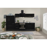 KÜCHENBLOCK 300 cm   in Schwarz, Eichefarben  - Edelstahlfarben/Eichefarben, Basics, Metall (300cm) - Respekta