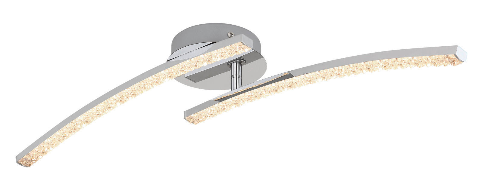 LED MENNYEZETI LÁMPA - króm, Design, műanyag/fém (59/12/10.5cm)