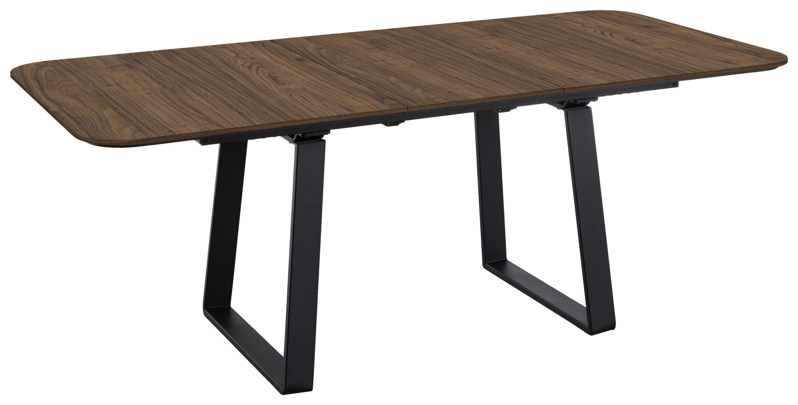 ESSTISCH Schwarz, Nussbaumfarben oval  ausziehbar, in verschiedenen Größen erhältlich  - Nussbaumfarben/Schwarz, Basics, Holz/Metall (160-210/95/76cm) - Celina Home