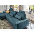 ECKSOFA  in Echtleder Blau  334/176 cm  - Blau/Schwarz, Design, Leder/Metall (334/176cm) - Dieter Knoll