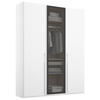 DREHTÜRENSCHRANK in Grau, Weiss  - Weiss/Grau, Trend, Glas/Holzwerkstoff (151/235/60cm) - Novel