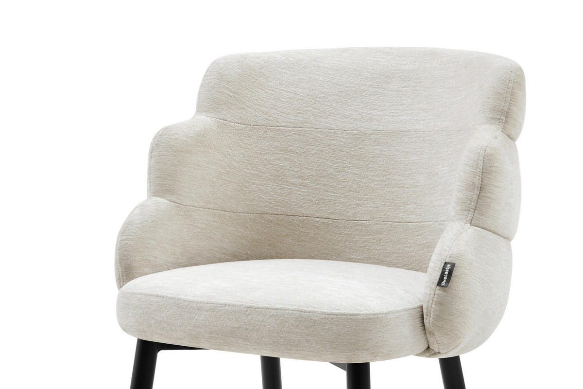 VIERFUßSTUHL - Beige/Schwarz, MODERN, Holz/Textil (60,5/82/61cm) - Livetastic