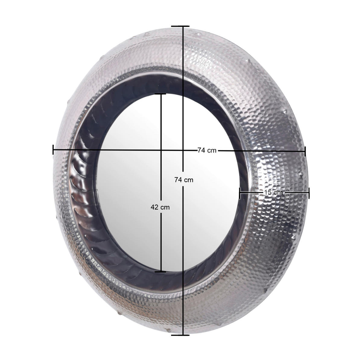 WANDSPIEGEL 74/74/9 cm  - Silberfarben, Design, Glas/Metall (74/74/9cm) - MID.YOU