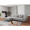 ECKSOFA Flachgewebe Silberfarben  - Silberfarben/Schwarz, Konventionell, Textil/Metall (185/279cm) - Sit & More