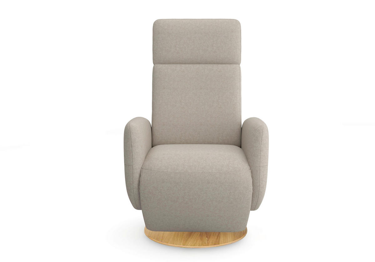 RELAXSESSEL in Textil Taupe  - Taupe/Eichefarben, KONVENTIONELL, Holz/Textil (71/110/82cm) - Sit & More