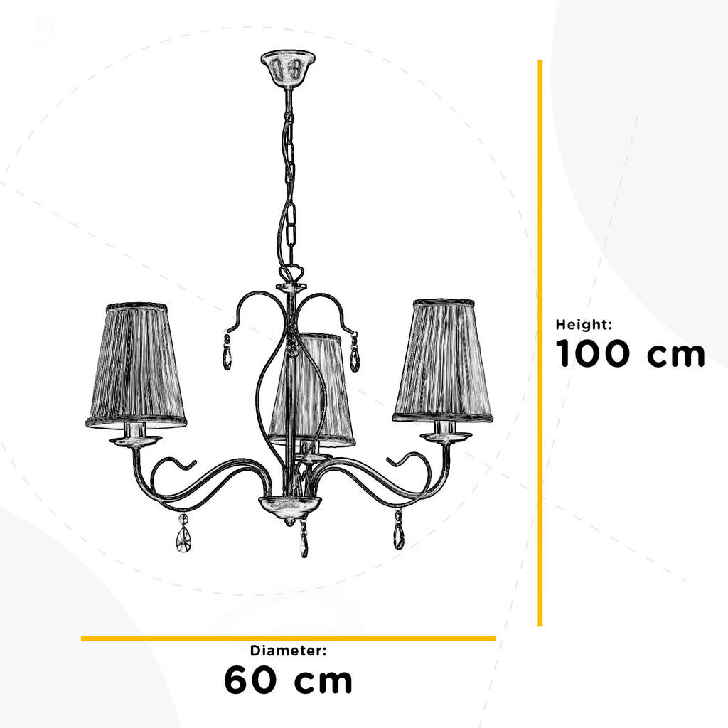 Thumbnail - Xxxl Kronleuchter Delia, Cognac, Metall, Glas, Textil, 60x100x60 cm, Eec, ohne Chemie, Lampen & Leuchten, Innenbeleuchtu...