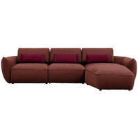 ECKSOFA  in Chenille Rotbraun  340/190 cm  - Rotbraun/Rot, Design, Kunststoff/Textil (340/190cm) - Belluti