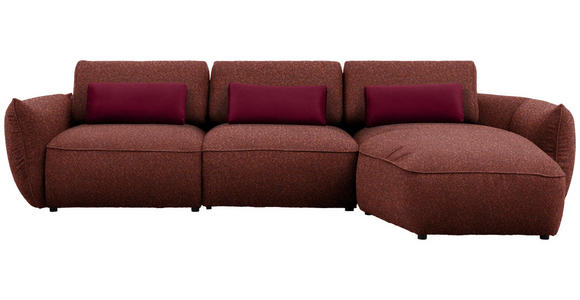 ECKSOFA  in Chenille Rotbraun  340/190 cm  - Rotbraun/Rot, Design, Kunststoff/Textil (340/190cm) - Belluti
