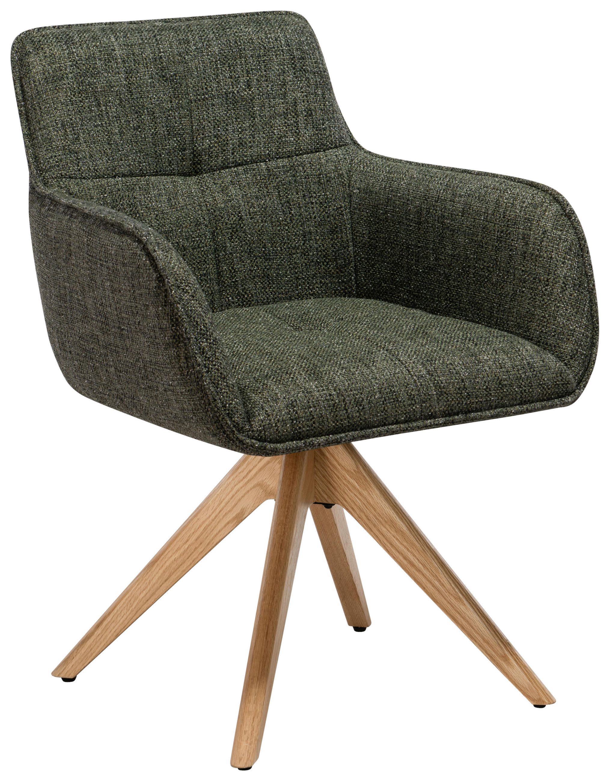 ŽIDLE S PODRUČKAMI, mikrovlákno, zelená, barvy dubu - barvy dubu/zelená, Design, dřevo/textil (61/87,5/61cm) - Novel
