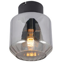 DECKENLEUCHTE  18/23 cm    - Seidengrau/Schwarz, Design, Glas/Metall (18/23cm) - Collet's Monde