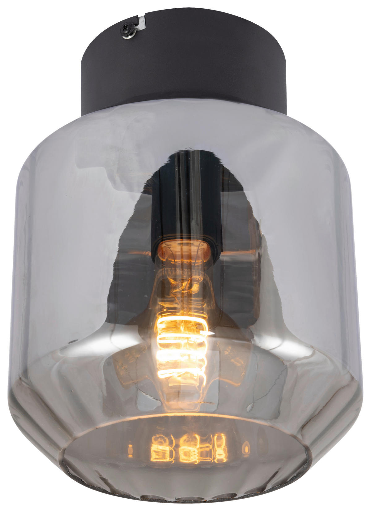 DECKENLEUCHTE  18/23 cm    - Seidengrau/Schwarz, Design, Glas/Metall (18/23cm) - Collet's Monde