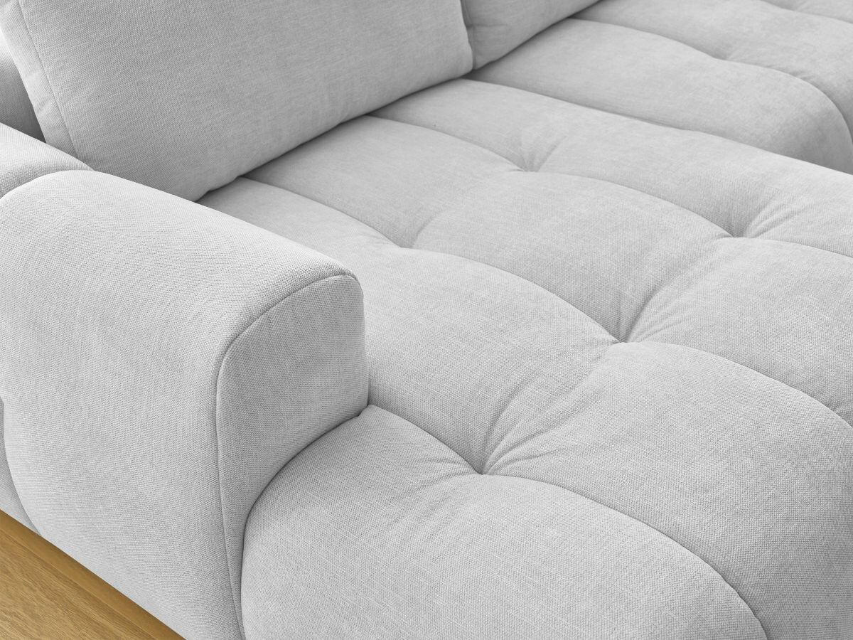WOHNLANDSCHAFT  FUJI  Hellgrau Leinenoptik  - Hellgrau/Schwarz, MODERN, Kunststoff/Textil (160/377/204cm)