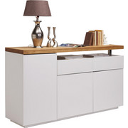 KOMMODE in teilmassiv Eiche Eichefarben, Weiß - Eichefarben/Weiß, Design, Holz/Holzwerkstoff (170/92/43cm) - NOVEL