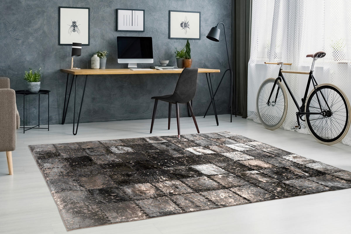 USNJENA PREPROGA  Voila     120/170 cm     črna  - črna, Basics, tekstil/usnje (120/170cm) - Kayoom