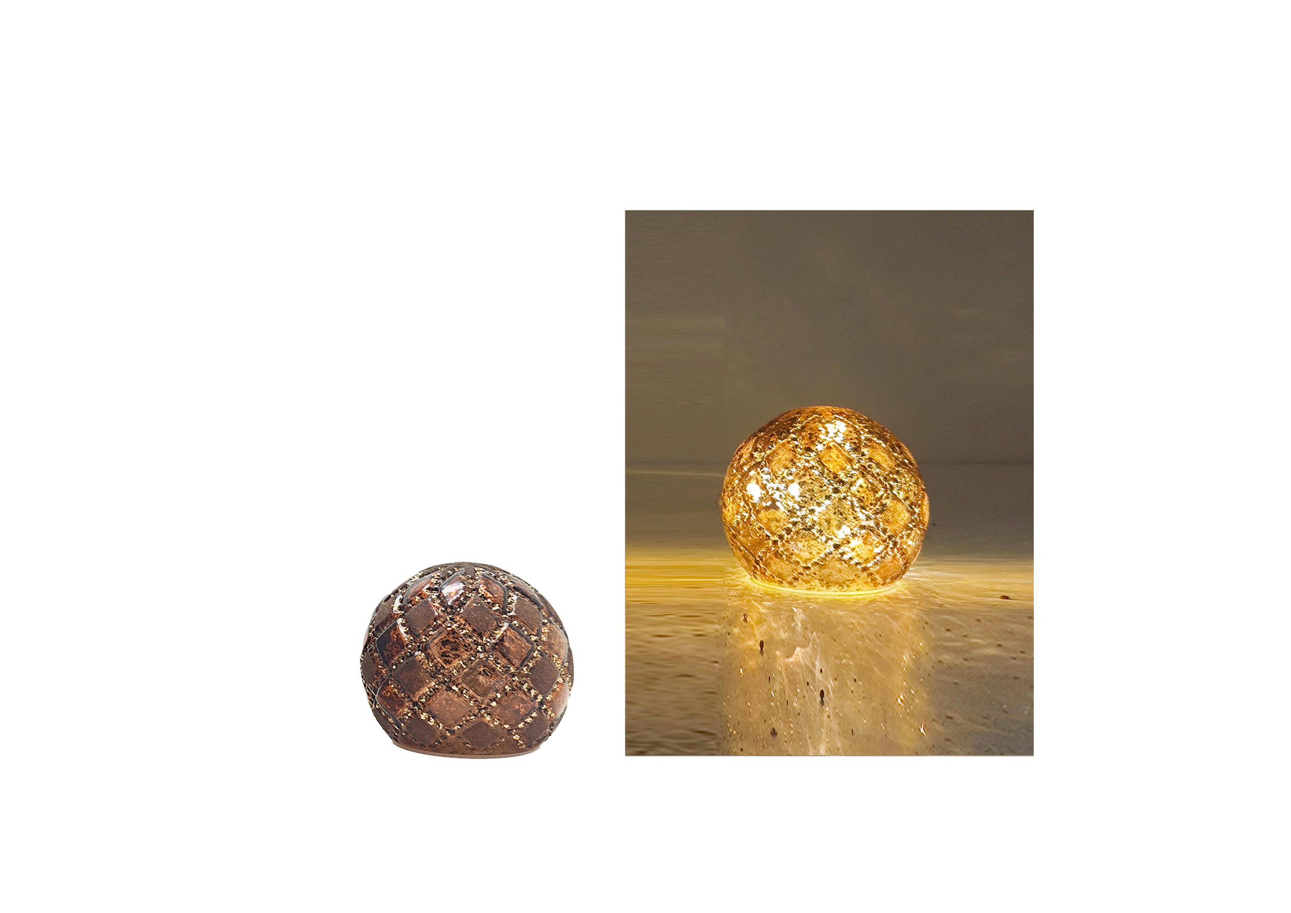 DEKOKUGEL - Braun, Basics, Glas (12/12/11cm) - Cor Mulder