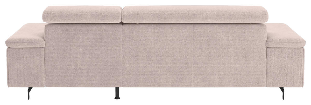 ECKSOFA in Chenille Creme  - Blau/Creme, Textil/Metall (267/165cm) - MID.YOU