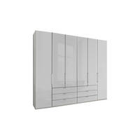FALTTÜRENSCHRANK 250/236/58 cm 4-türig Weiß  - Chromfarben/Weiß, KONVENTIONELL, Glas/Holzwerkstoff (250/236/58cm) - Dieter Knoll