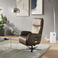 RELAXSESSEL in Leder Hellbraun  - Hellbraun/Schwarz, Design, Leder/Metall (70/117/85cm) - Dieter Knoll