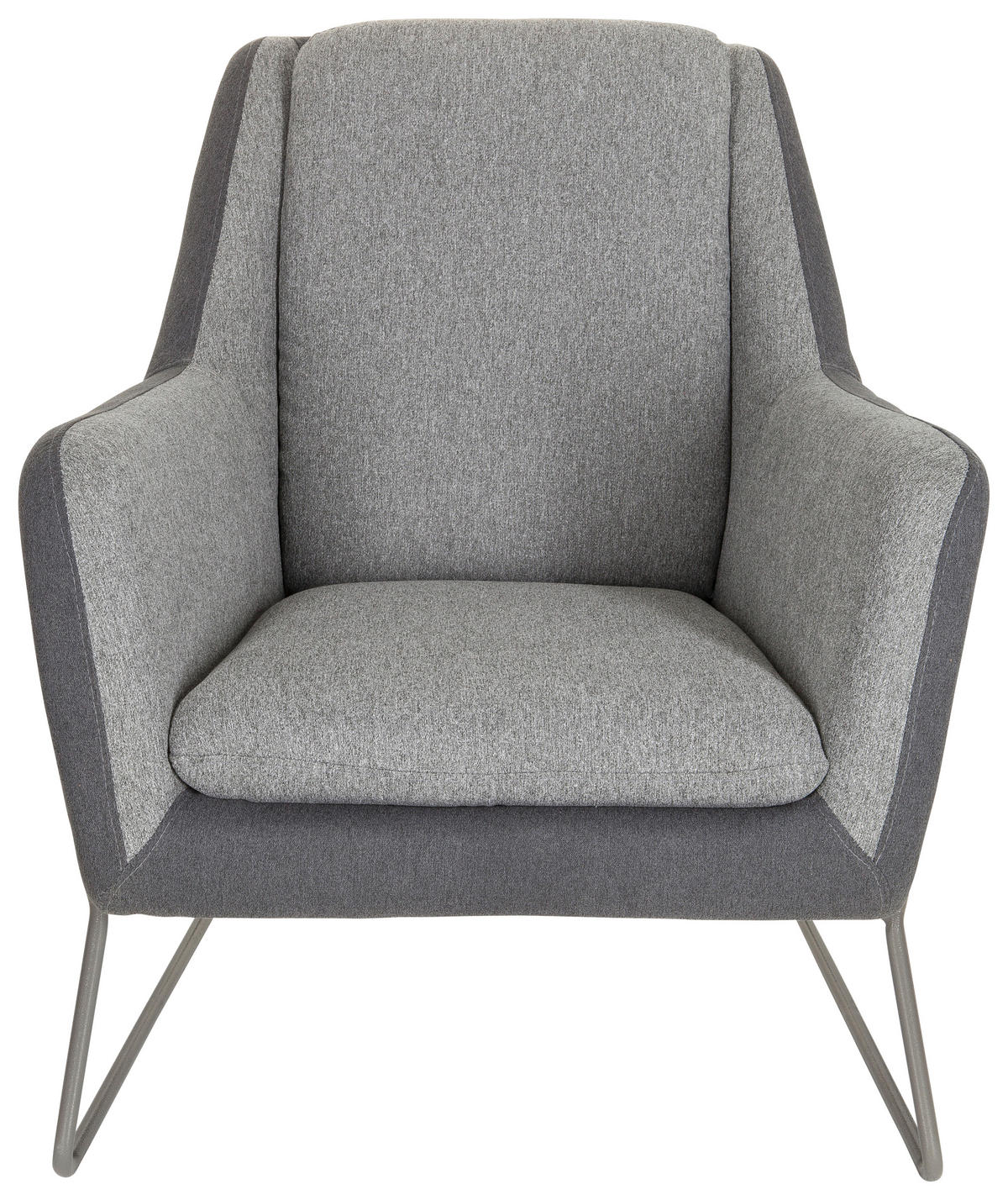 SESSEL in Flachgewebe Hellgrau, Dunkelgrau  - Dunkelgrau/Hellgrau, MODERN, Textil/Metall (74/97/84cm) - MID.YOU