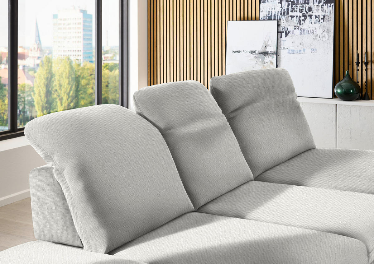 ECKSOFA  in Chenille Cappuccino  288/198 cm  - Schwarz/Cappuccino, Design, Textil/Metall (288/198cm) - Beldomo Style