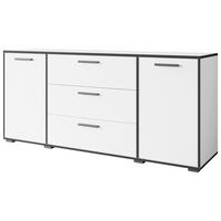 ŠIROKÁ KOMODA, barvy grafitu, bílá, 150/68/40 cm - bílá/šedá, Basics, kompozitní dřevo/plast (150/68/40cm) - P & B