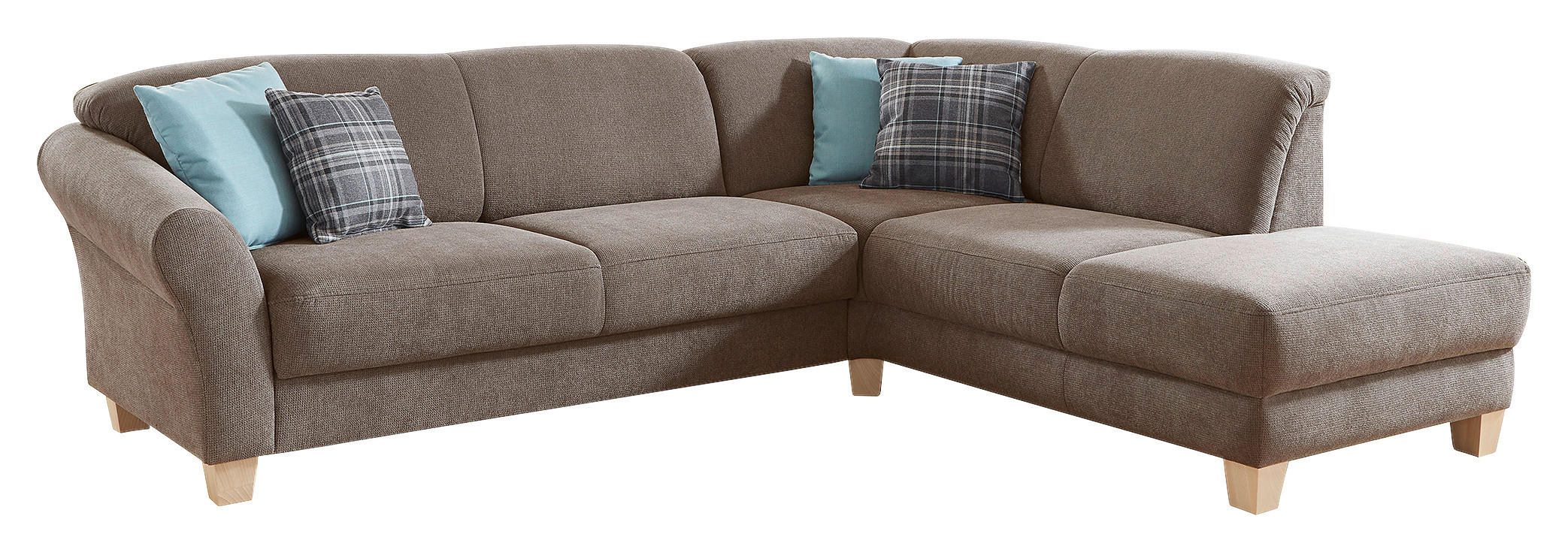 ECKSOFA in Flachgewebe Taupe  - Taupe/Naturfarben, Konventionell, Holz/Textil (257/212cm) - Sit & More