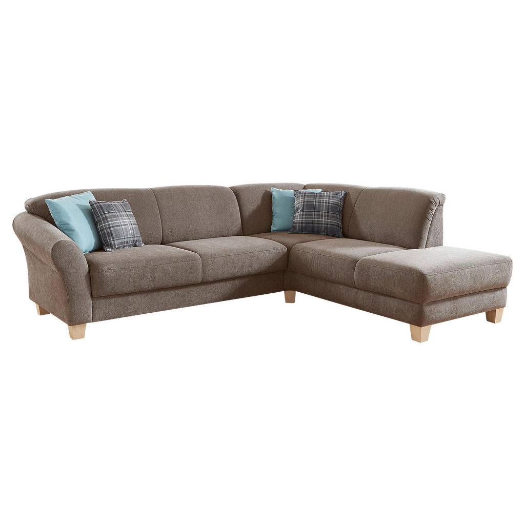 Thumbnail - Sit & More Ecksofa, Taupe, Textil, Buche, 6-Sitzer, Ottomane rechts, L-Form, 257x212 cm, Goldenes M, DGM-Klimapakt, Oeko...