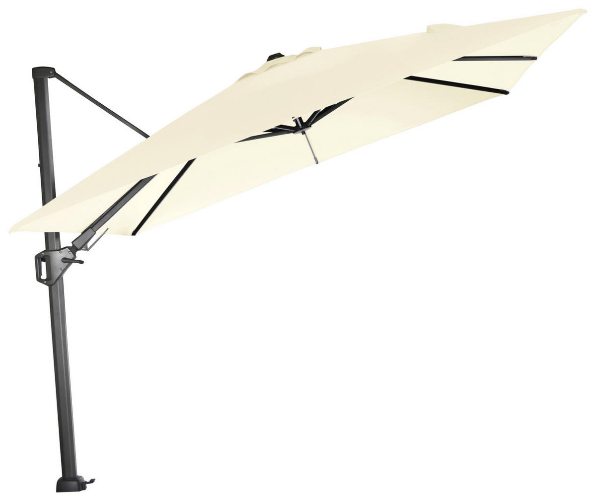 AMPELSCHIRM 300 cm  - Anthrazit/Creme, KONVENTIONELL, Textil/Metall (300/300cm) - Siena Garden