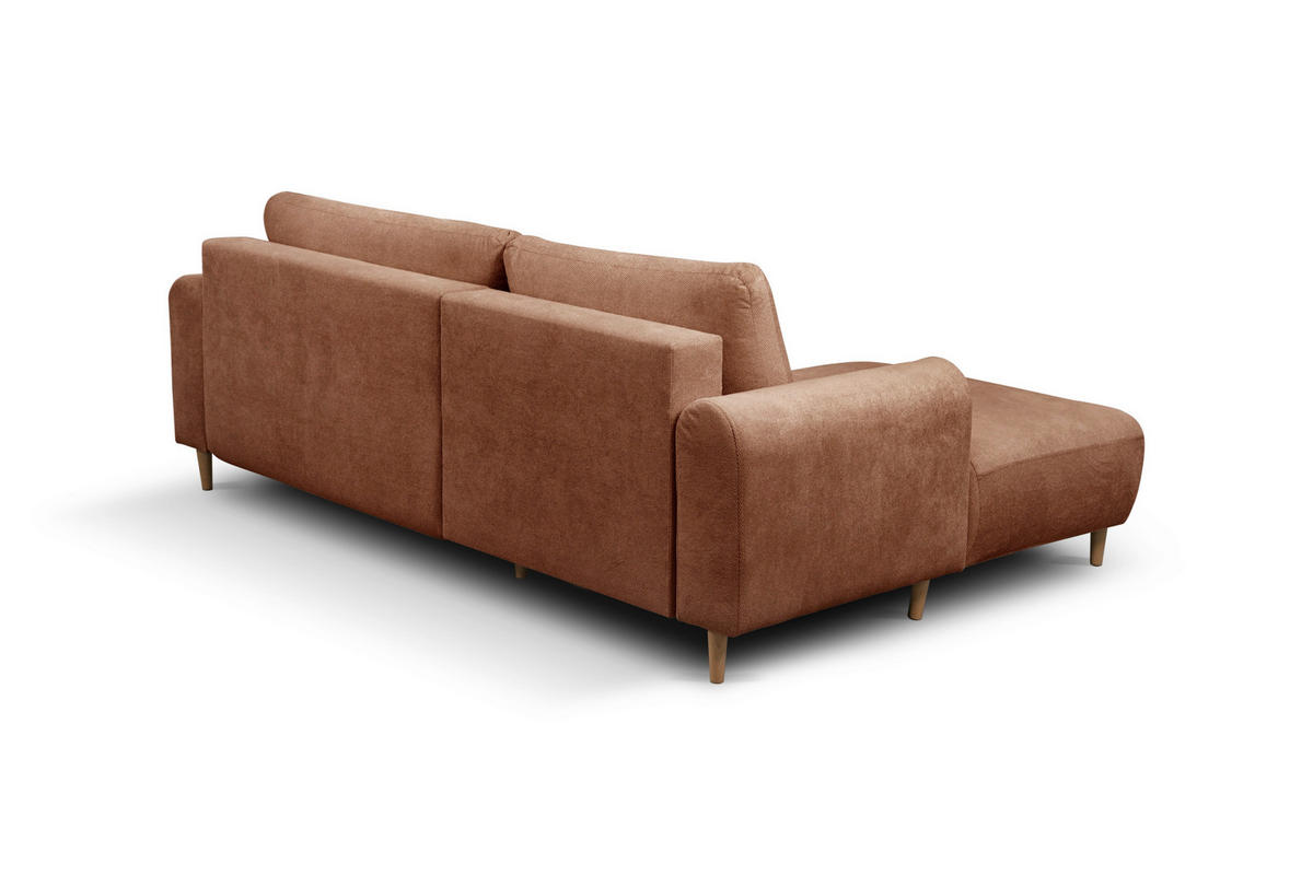 ECKSOFA Struktur Kupferfarben  - Naturfarben/Kupferfarben, Design, Holz/Textil (150/230cm) - MID.YOU