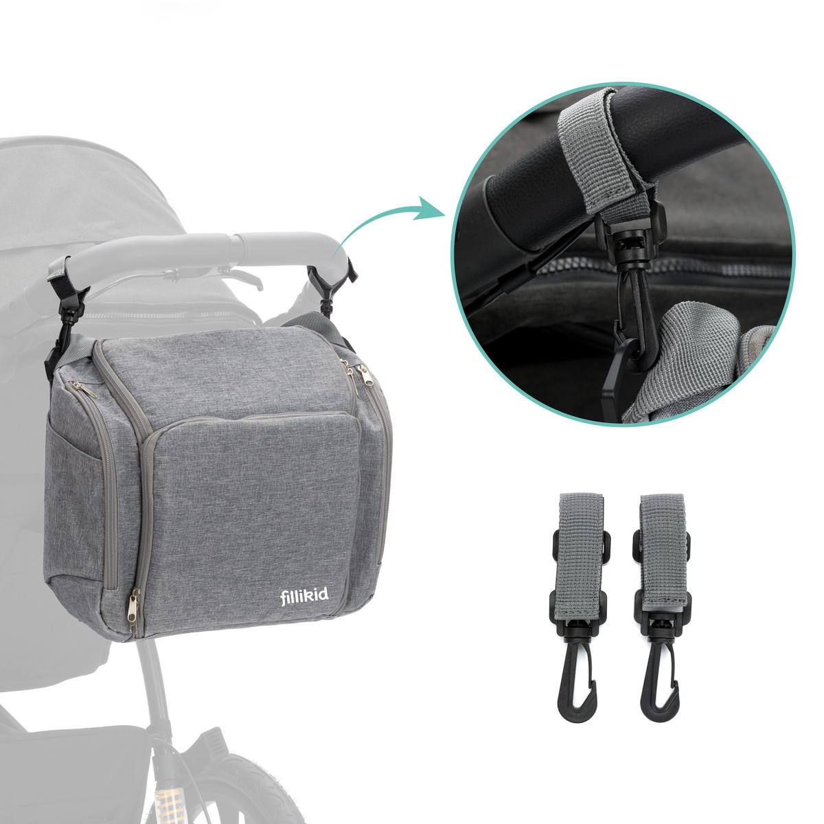 TISCHSITZ  - Grau, Basics, Textil (15/30/35cm) - Fillikid